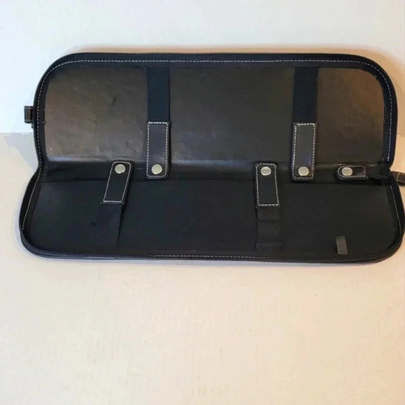 GEOFFREY BEENE Black Leather Tie Case Holder Travel Case Vintage - Picture 7 of 11